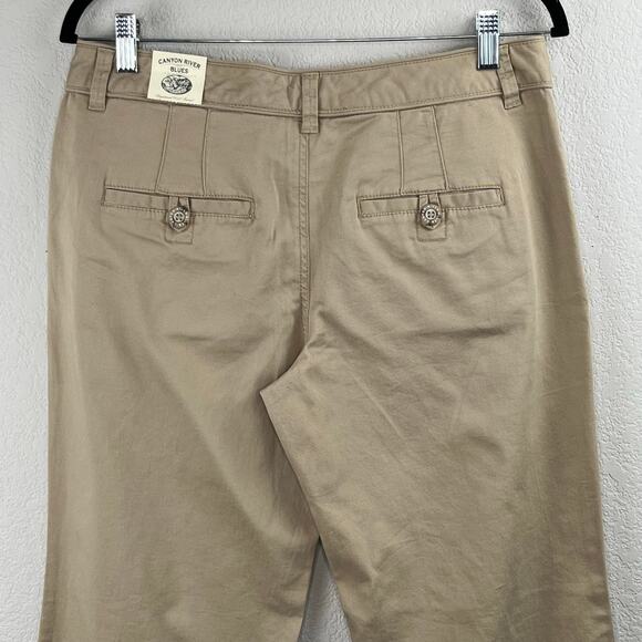 Canyon River Blues Mid-Rise Modern Fit Straight Wide Leg Pants Khaki Tan NWT 8 - Picture 9 of 12